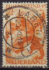 Holanda 1945 Scott 277 Sello Leon y Dragon 7 1/2c usado Stamps Netherlands Holland Hollande Olanda 